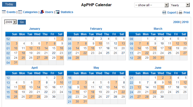  PHP  Calendar  Script Pro in productivity apps Alkanyx